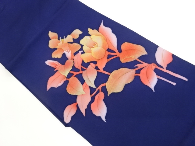 塩瀬金彩花草模様名古屋帯